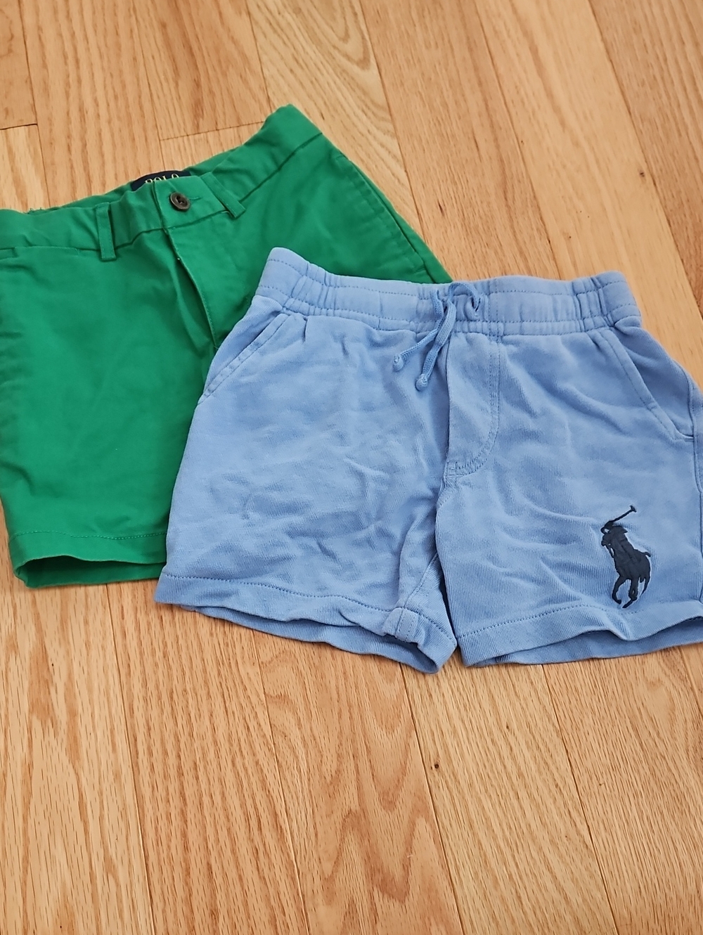 Ralph Lauren Green and Light Blue Kids Shorts Set